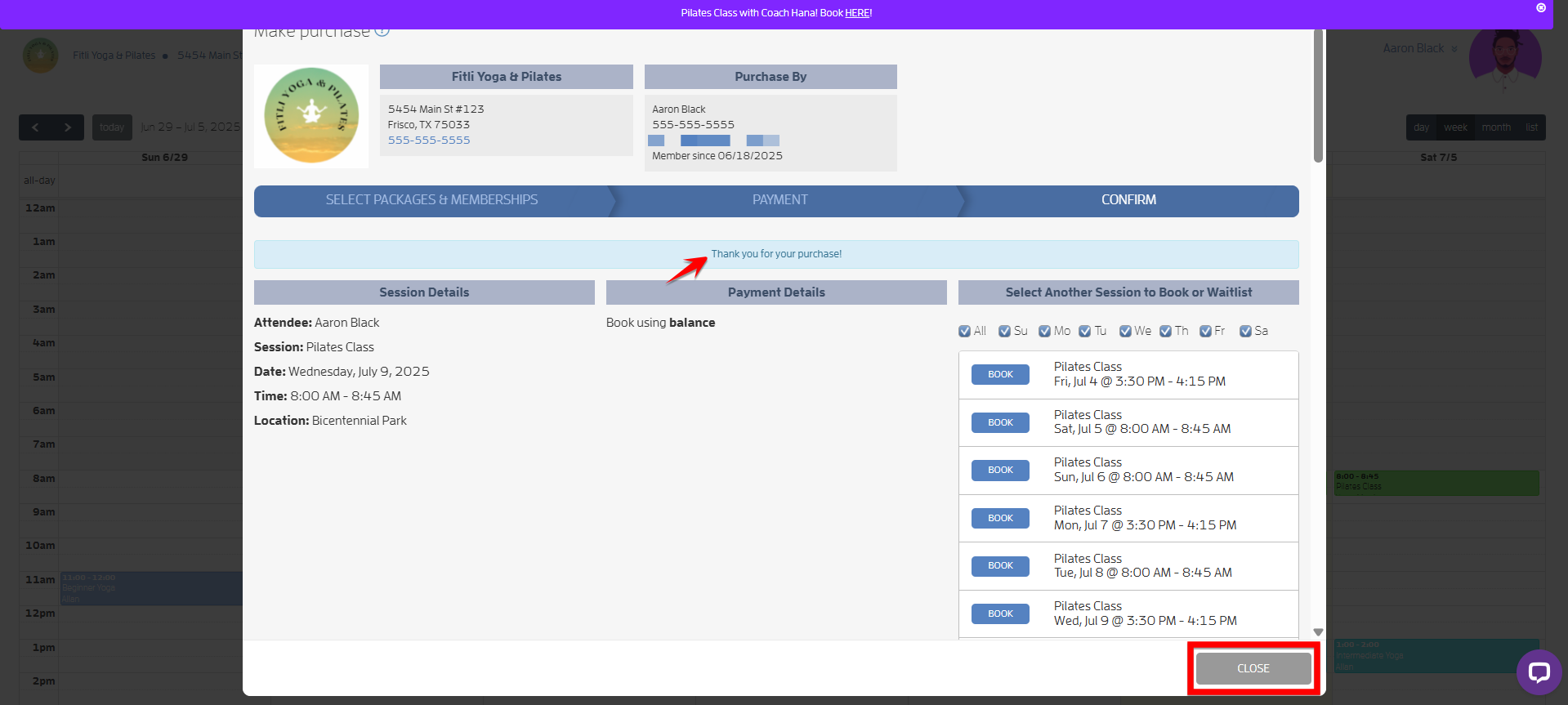 Create a Banner Message with a link for your Clients to Purchase or Book — screenshot 35