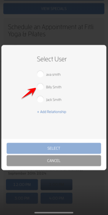 Mobile version: Relationships - Appointment Bookings! (Client Guide) — screenshot 4