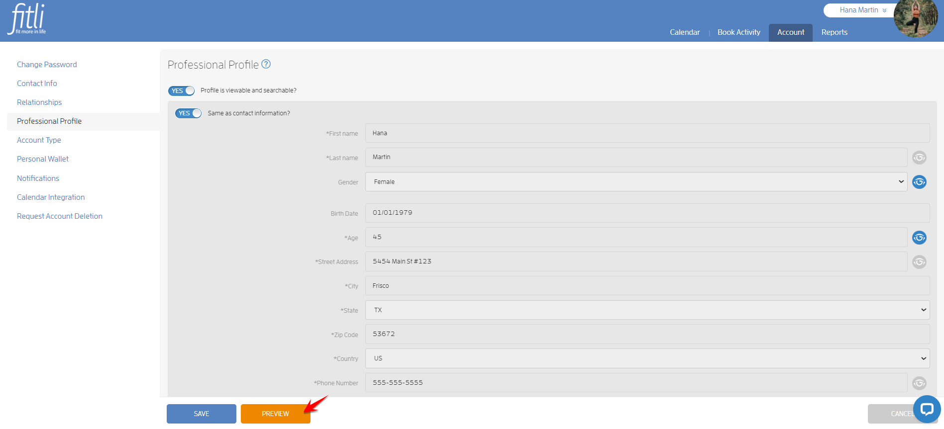 Professional Profile Preview - Customizing Your Professional Profile — screenshot 3